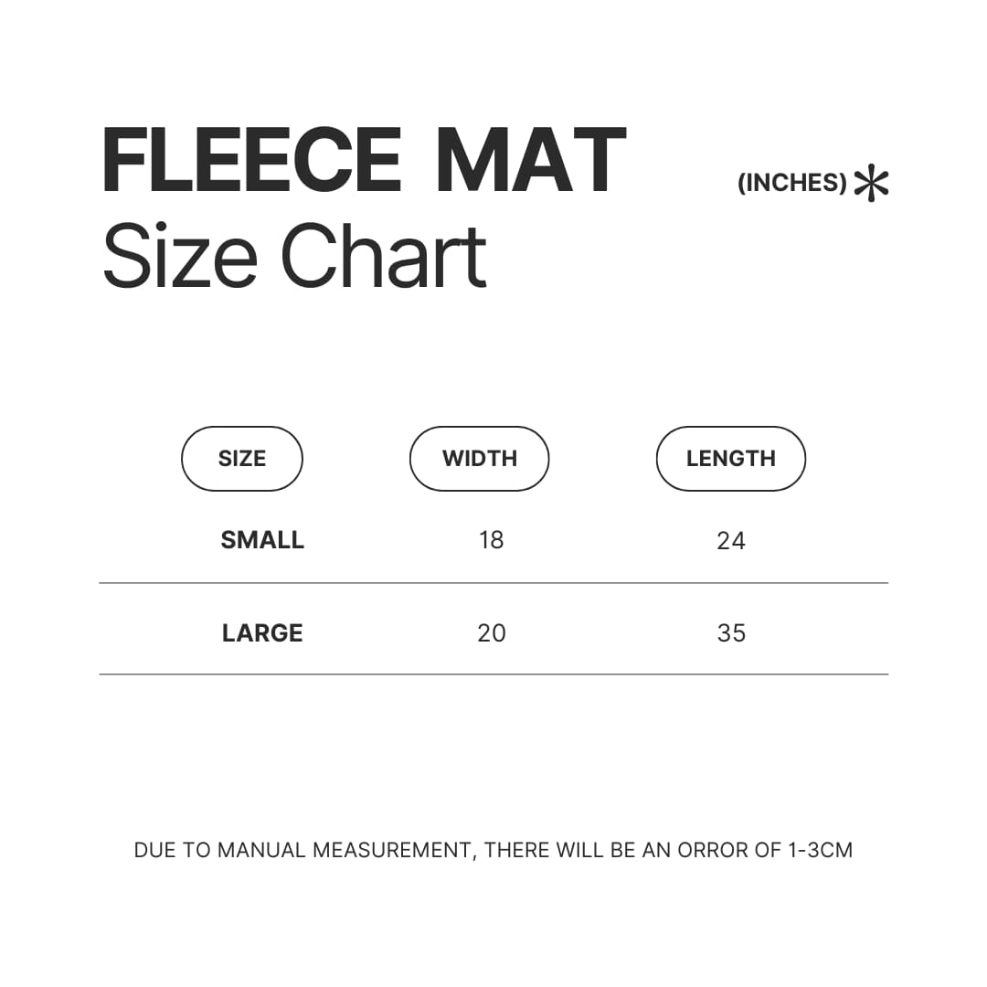 Fleece Mat Size Chart - RimWorld Merch