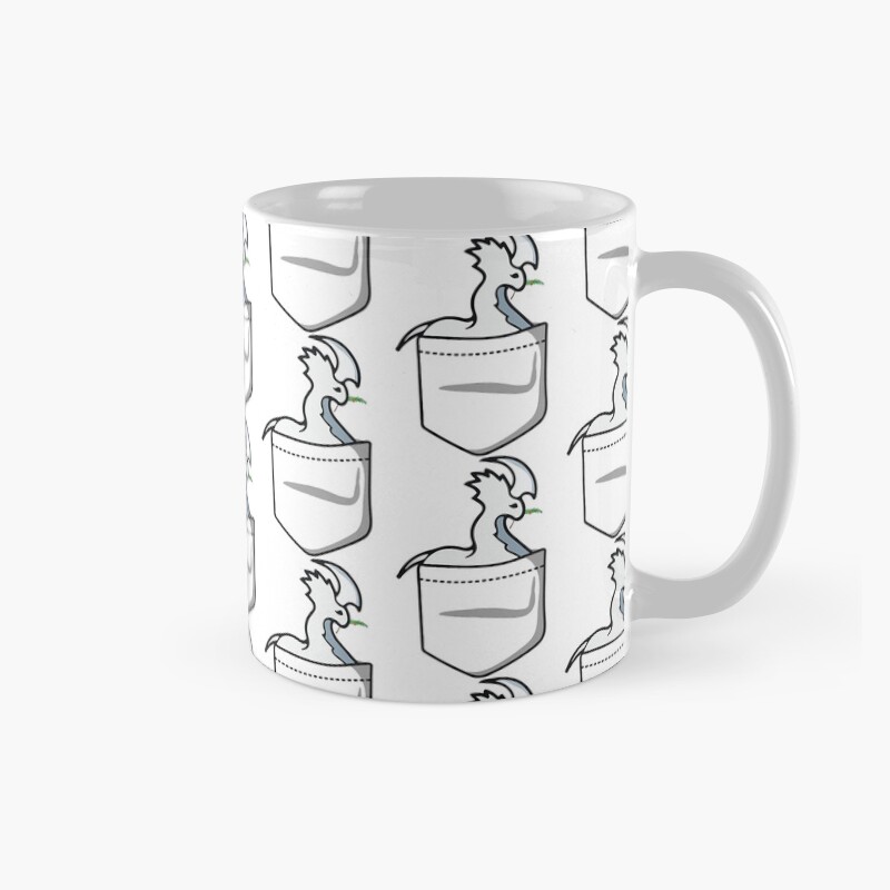 Rimworld Gaming Pocket Tee Thrumbo Chewing Pine Tree Branch Funny Meme Indie Online Video Game Hd Hi Mug