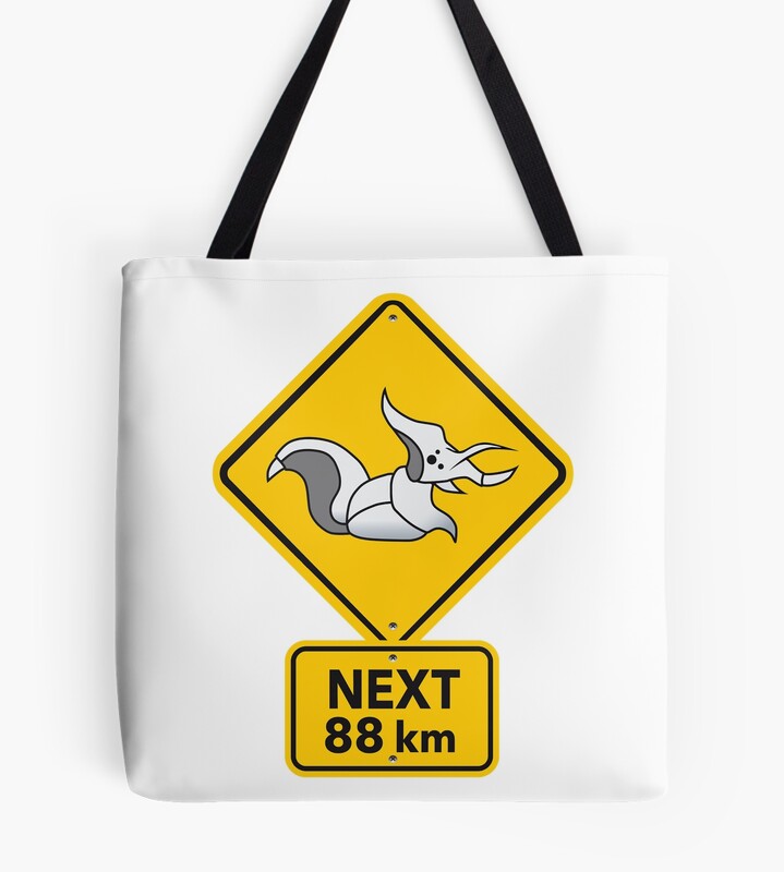Rimworld Megaspider Warning Road Sign Funny Meme Indie Online Video Game Tote Bag