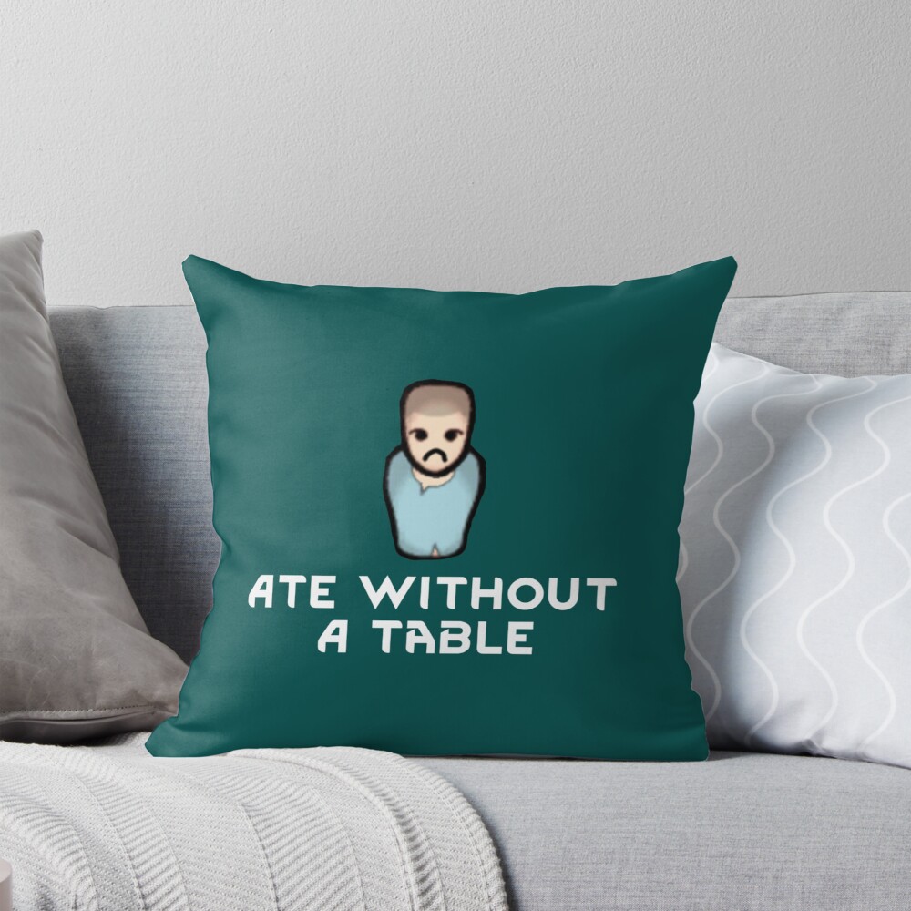 Sad Pawn That Ate Without A Table In Rimworld Male80 Throw Pillow