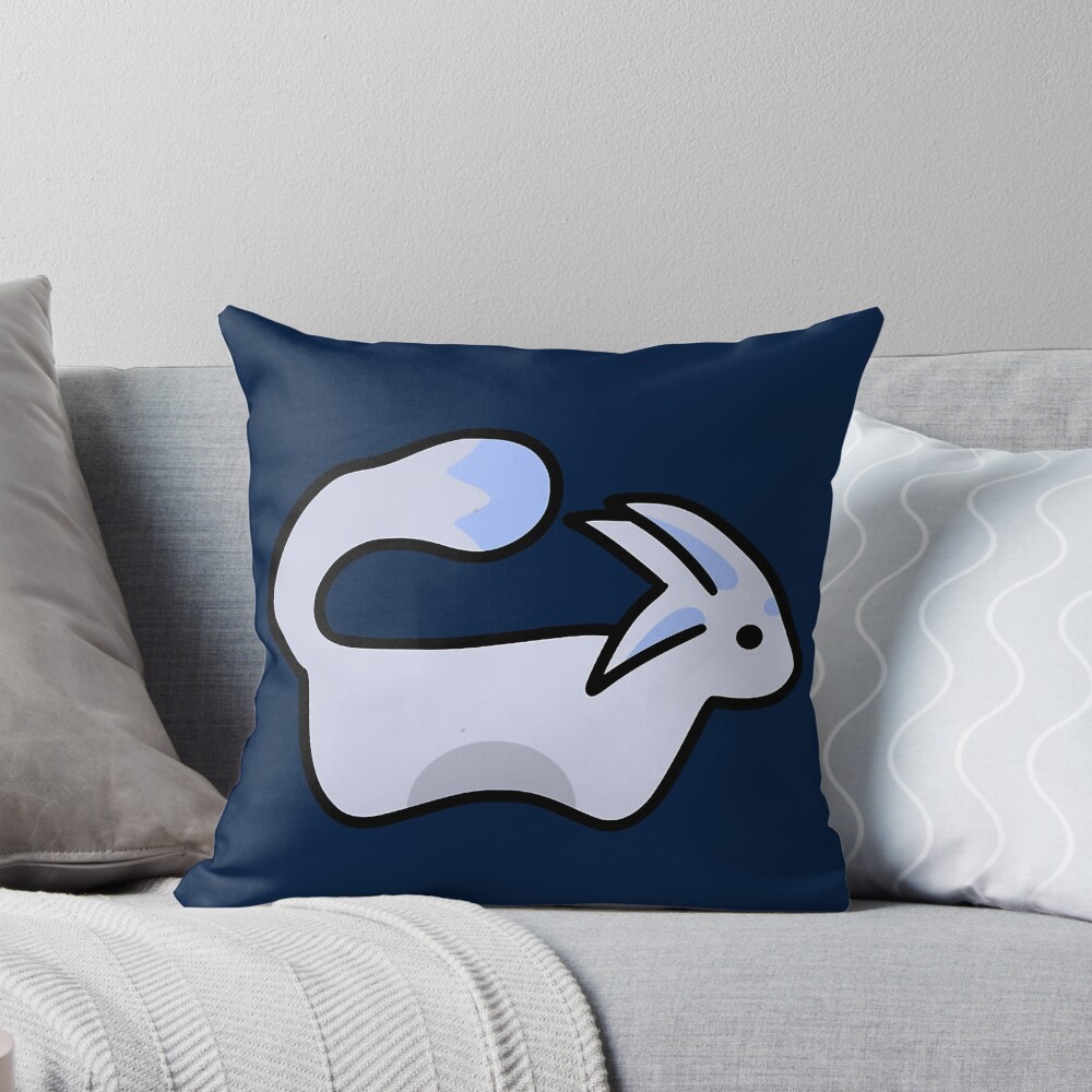 Rimworld Cat Blue Throw Pillow